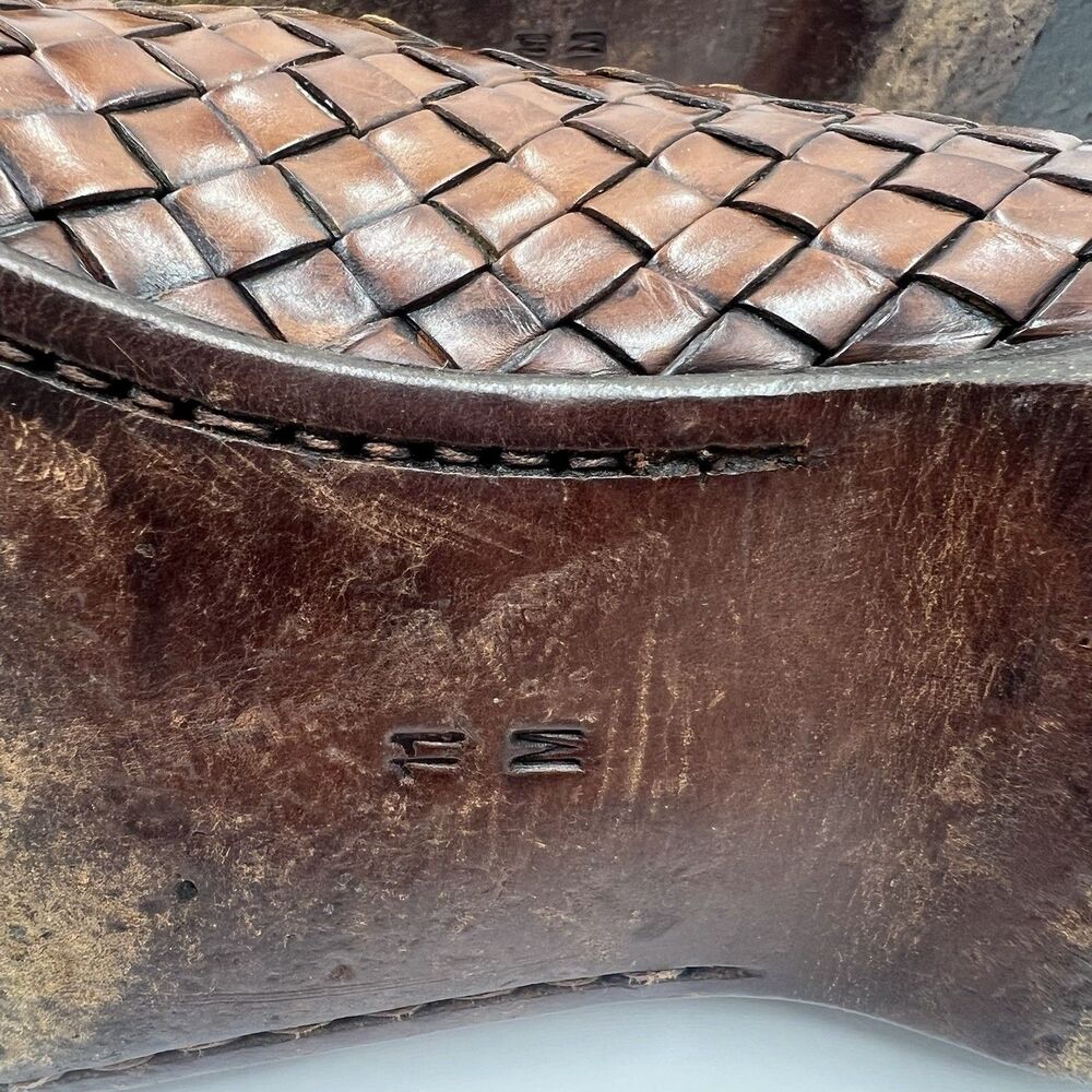 VTG Shoes Cole Haan Bragano Italy Brown Woven Leather Loafers Slip-On Men's 11 - Picture 8 of 11